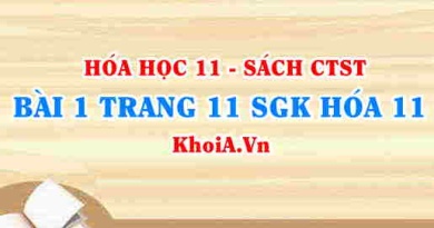 Bài 1 trang 11 SGK Hóa 11 Chân trời sáng tạo